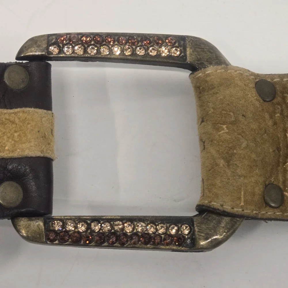 LR leather western cowboy boho Beaded Studded Belt SIZE‎ M